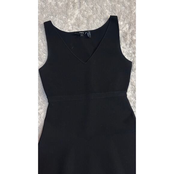Gorgeous Theory S Stretch Bandage Knit Midi Dress Vneck Black Cocktail ALine - Picture 8 of 10